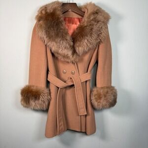 Vintage Country Pacer 70's Union Boho Hippie Brown/Fur Trim Penny Lane Coat READ